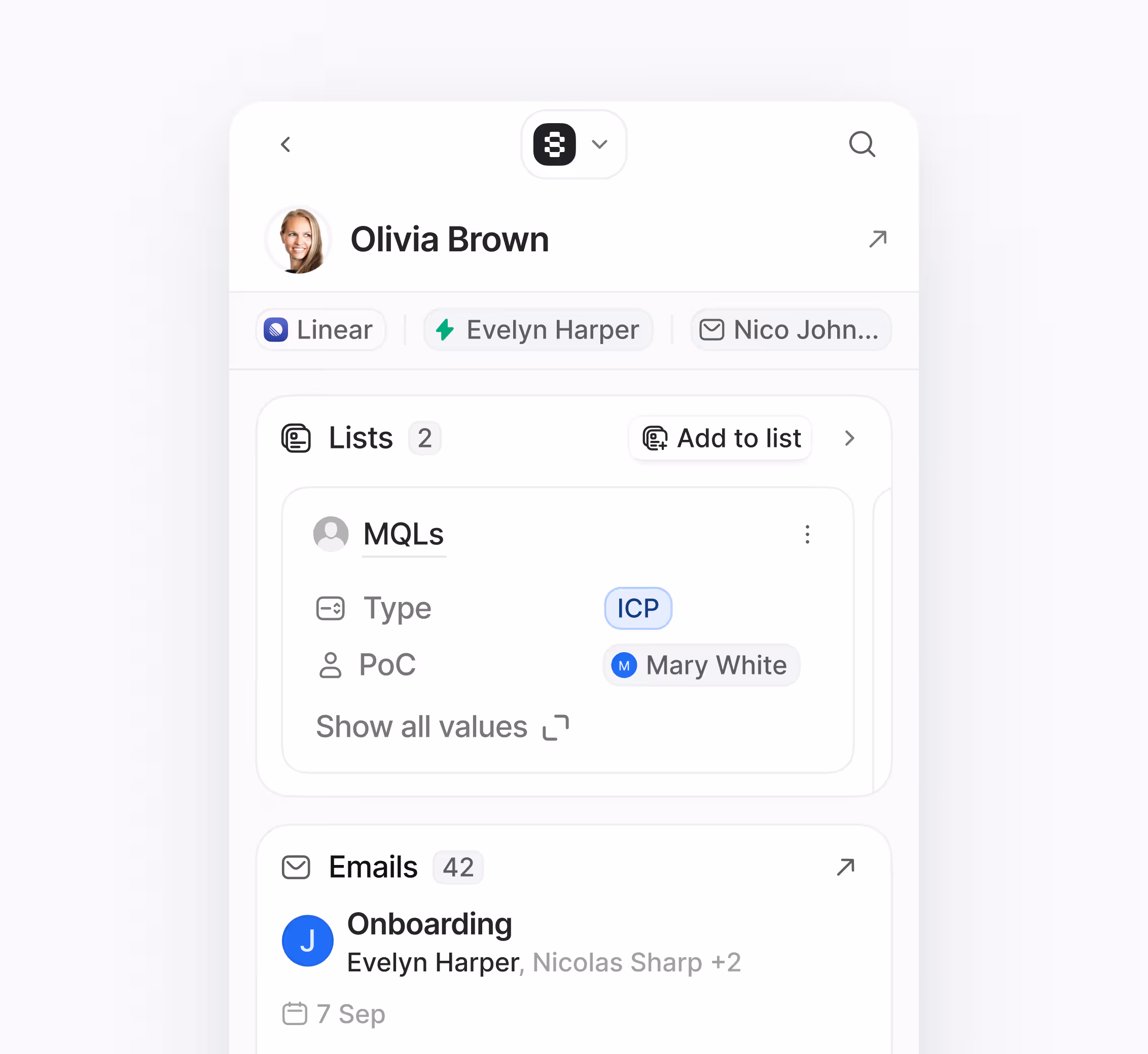 A clean UI showing a shared inbox, task list, and a collaborative document, visualizing teamwork and faster workflows.