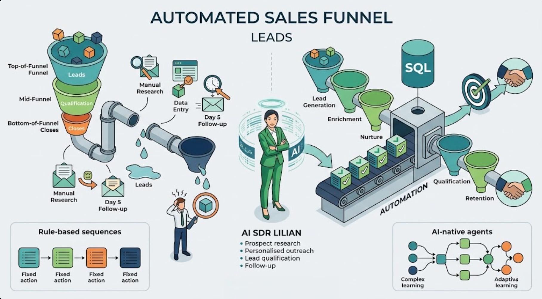 Automated sales funnel with Lilian header