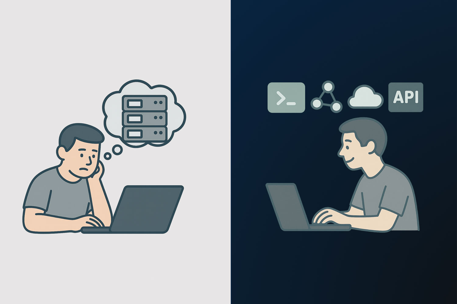 Traditional development waiting for hardware, software-first toolchain gets things done earlier with cloud, apis, command line etc. 