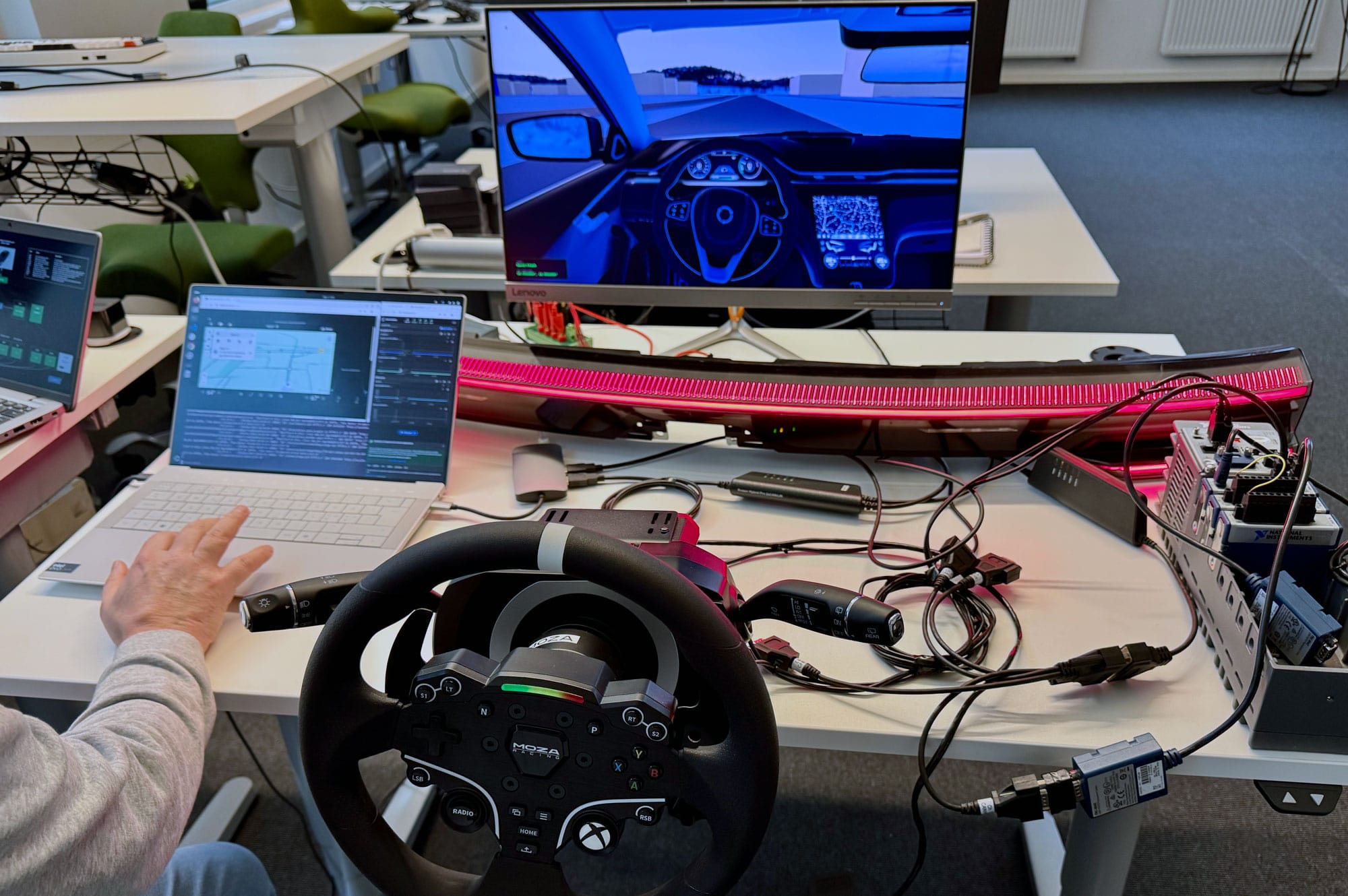 RemotiveLabs demo setup at CES 2026 - virtual vehicle hardware software introspection and Android-to-ECU 