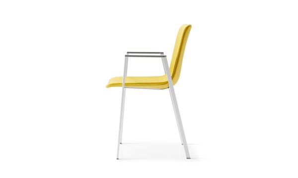 Fjord Chair Yellow White Legs Profile