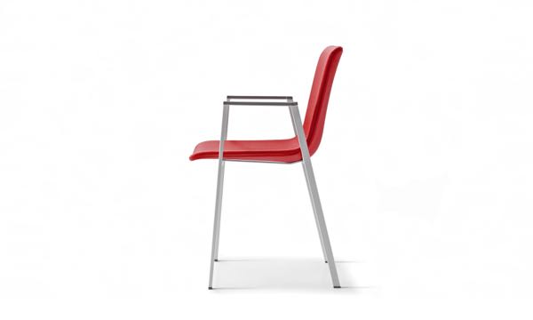 Fjord Chair Red Chrome Legs Profile