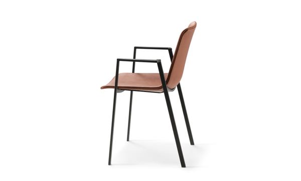 Fjord Chair Brown Leather Black Legs