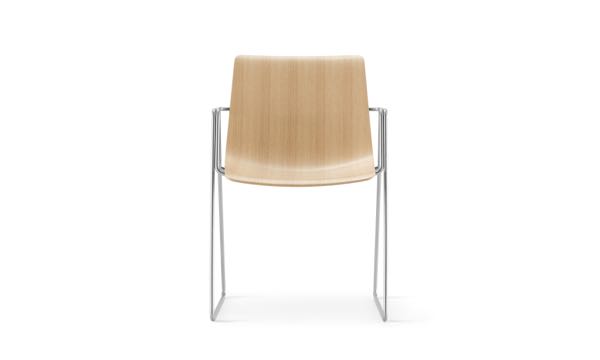 Fjord Chair Med Wood Grain Soft Chrome Front