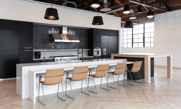 Fjord Chairs in line kitchen island