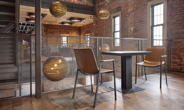 Fjord Chairs Dark Wood Grain at table