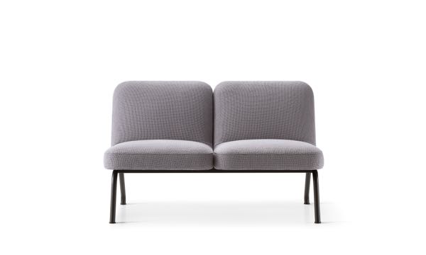 Nordic Grey 2 Seat Sofa Front
