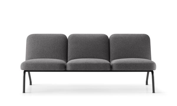 Nordic Grey 3 Seat Sofa Front