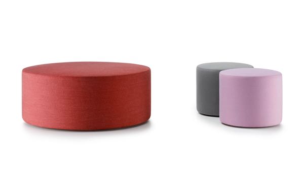 Mello Ottoman Red Pink and Grey