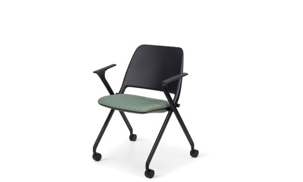 Zenith Arm Black Chair Upholstered 3 4