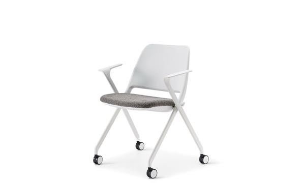 Zenith Arm White Chair 3 4