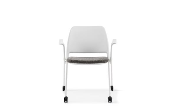 Zenith Arm White Chair Front