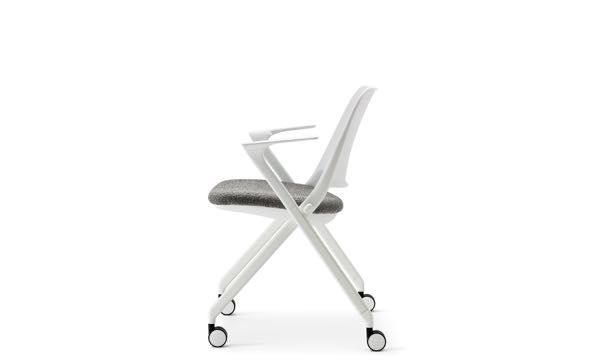 Zenith Arm White Chair Profile