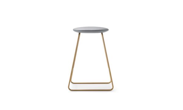 Tempt Stool Grey Leather Profile