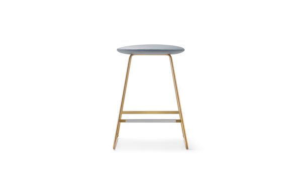 Tempt Stool Grey Leather Front