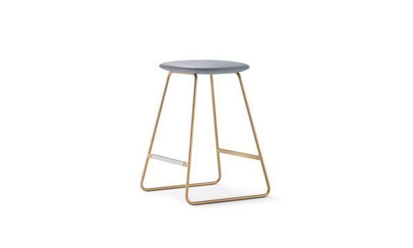 Tempt Stool Grey Leather 3 4