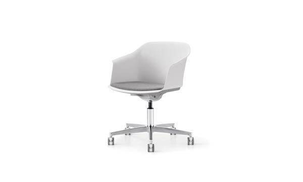 Attune Swivel Chair White 3 4