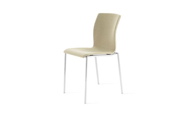 Axis Chair Armless Upholstered Beige 3 4