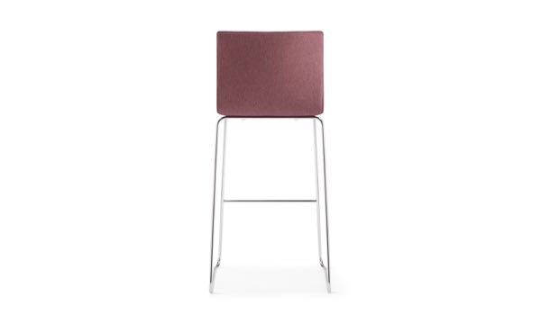 Axis Sled Stool Mauve Upholstered Back