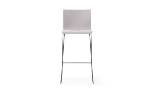 Axis Sled Stool Upholstered Grey Front
