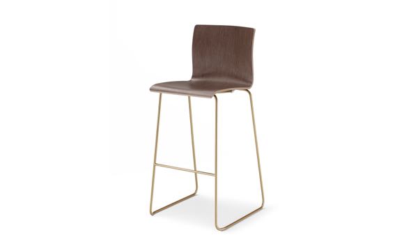 Axis Sled Stool Dark Wood Gold 3 4