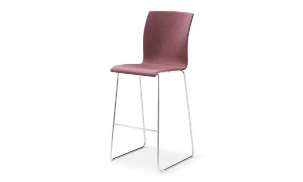 Axis Sled Stool Upholstered Mauve 3 4