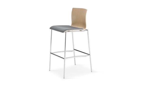 Axis MB Stool Wood Grey Seat Pad 3 4