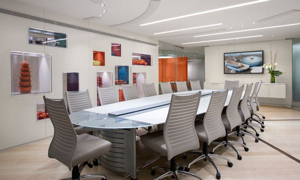 Purl Swivel Orange Accent Conference Room