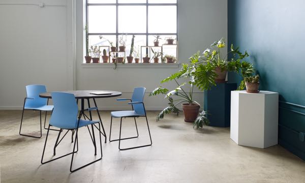 Celebrate Sled Chair Round Table