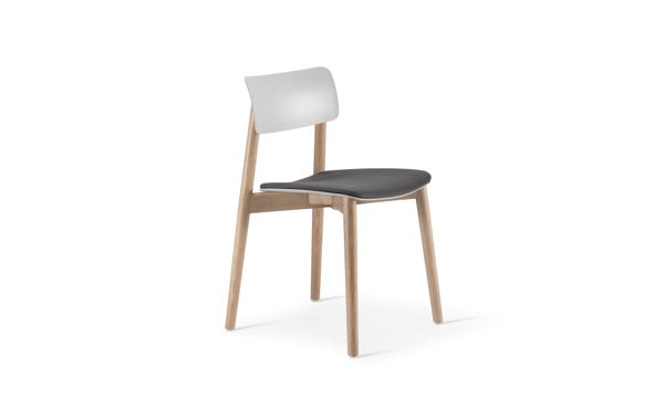 Everwood Chair White Grey Seat Pad Front 3 4