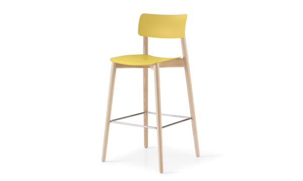 Everwood Stool Mustard Natural Front 3 4