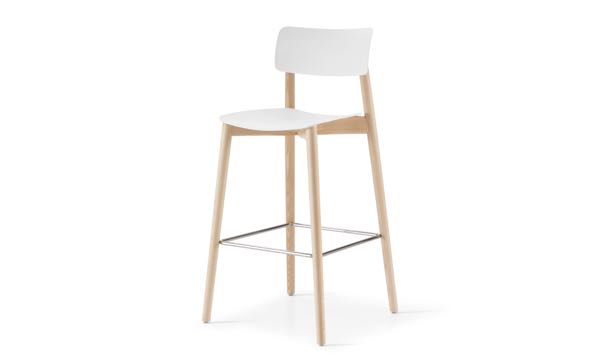 Everwood Stool White Natural Front 3 4