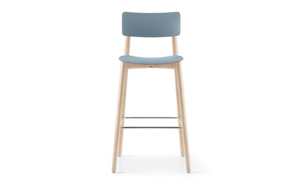 Everwood Stool Blue Natural Front