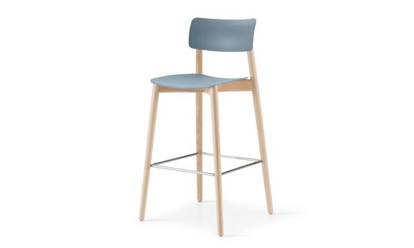 Everwood Stool Blue Natural Front 3 4