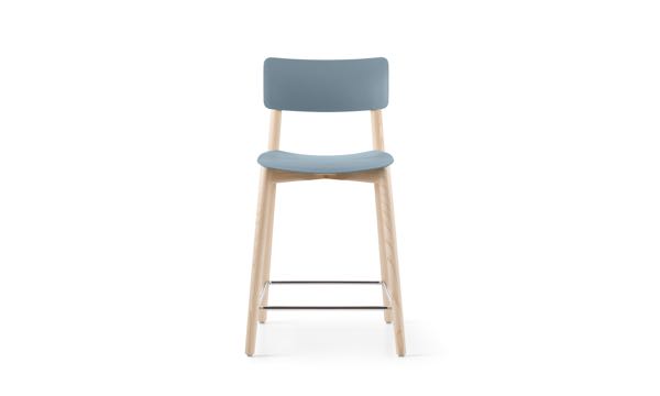 Everwood Stool Blue Natural 24 Front
