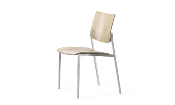 Font Chair Armless Wood Seat and Back