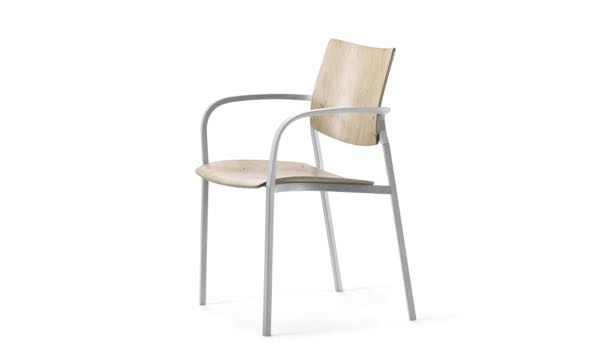 Font Chair Script Wood Seat and Back Front 3 4