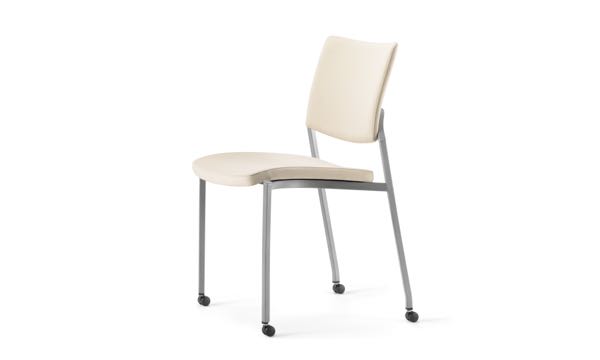 Font Chair Casters Armless Upholstered Seat and Back