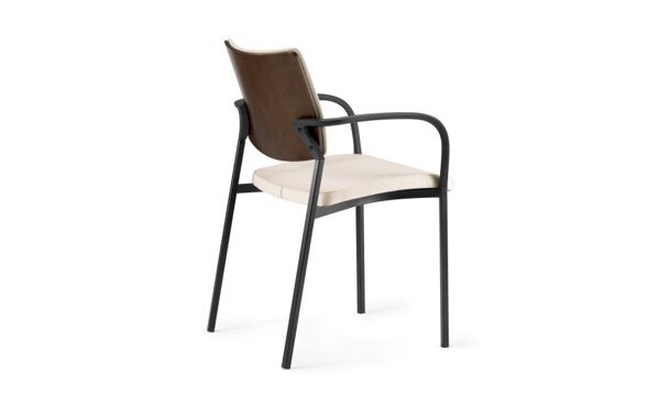 Font Chair Script Upholstered Seat Wood Back Back 3 4