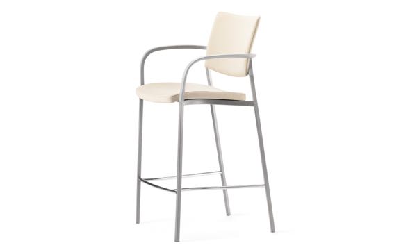 Font Stool Script Upholstered Seat and Back Front 3 4