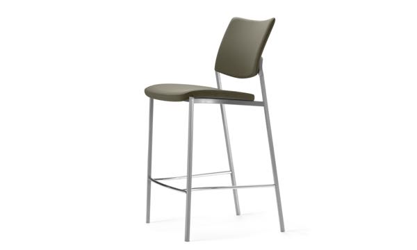 Font Stool Armless Upholstered Seat and Back Front 3 4