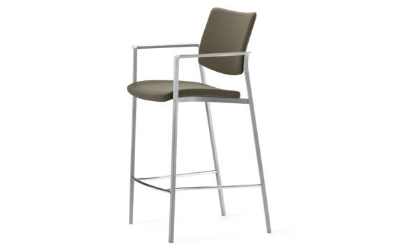 Font Stool Serif Upholstered Seat and Back Front 3 4