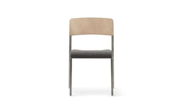 Viiva Chair Wood Upholstered Grey Front