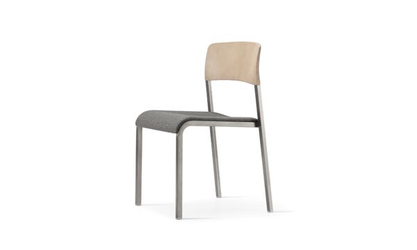 Viiva Chair Wood Upholstered Grey 3 4