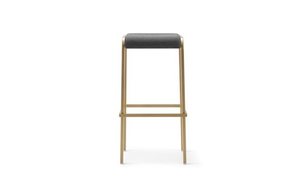 Viiva Stool Dark Grey All Gold Front