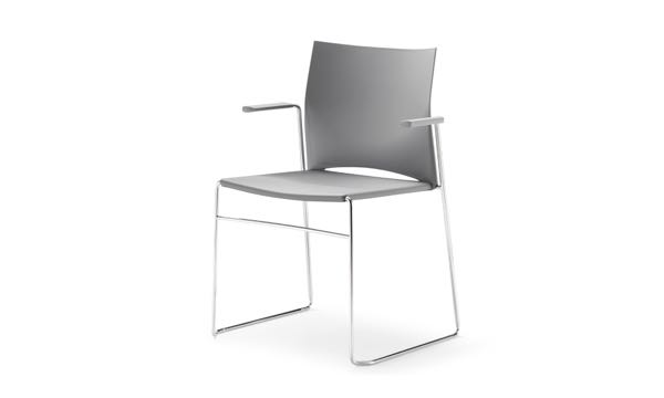Tier Chair light Grey w Arms 3 4