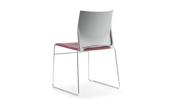 Tier Chair Grey Upholstered Seat 3 4 Back