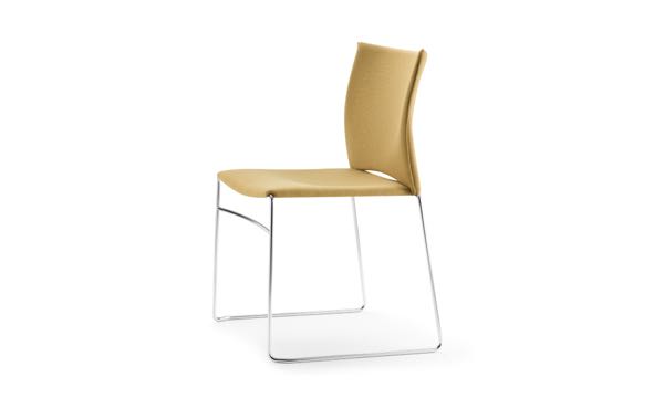 Tier Chair Upholstered Yellow 3 4