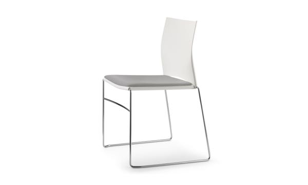 Tier Chair White Upholstered Seat 3 4