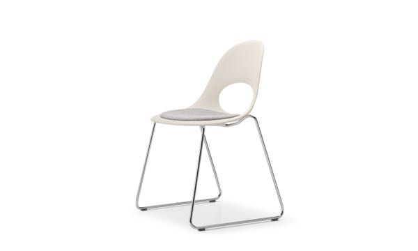 Say O Chair Sled White Seat Pad Front 3 4